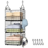 Sonyabecca 3-tier hanging closet organizer baskets for easy wardrobe access
