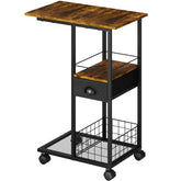 Sonyabecca C-shaped table with drawer offers concealed storage near your sofa for remotes.