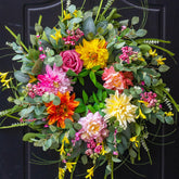 Soomeir Spring Summer Wreath on front door adds instant curb appeal and seasonal charm.