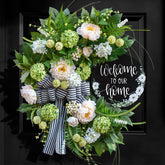 Soomeir front door wreath with half-circle design for welcoming curb appeal