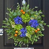 Soomeir spring wreath front door 24-inch with silk hydrangea enhances curb appeal