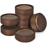 Sopicoz wood bed risers round 1inch stackable for elevated furniture and easier cleaning underneath.