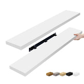 Sorbus 48-inch floating shelf in bathroom display for towels and decor, space-saving storage.