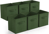Sorbus Foldable Storage Cubes in dark green ready for pantry organization.