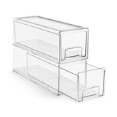 Sorbus small wide clear drawers front view for easy wardrobe organization and visibility.