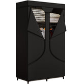 Sorcedas portable wardrobe front view with sturdy metal frame