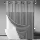 SORTTO No Hook slub textured curtain adds hotel-style elegance to your bathroom