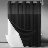 SORTTO No Hook Slub Textured Shower Curtain for a premium hotel look and quick drying.