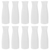 SOUJOY 10-pack white conic vases for compact, elegant centerpieces.