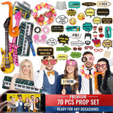 Soul Shift 70pc large prop set layout for photobooths, providing effortless setup and engaging guests.