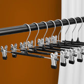 SOULNAMAN pants hangers with clips secure garments and save closet space.