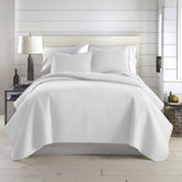Southshore Fine Living king quilt coverlet in white with square-stitch detail for durability.