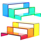 SOVQUEST 6-pcs risers 3-tiers desktop stands elevate items with clear visibility