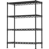Soywey 4-shelf unit front view showing sturdy steel frame for organized storage.