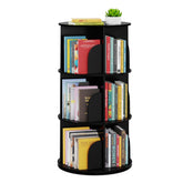SpaceAid 3-tier rotating bookshelf tower shows compact, organized book storage.