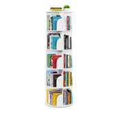 SpaceAid 5-Tier rotating bookshelf tower displaying books for easy access.