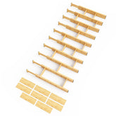 SpaceAid bamboo drawer divider extended to 22 inches for customizable storage