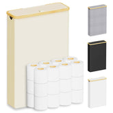 SpaceAid extra-large toilet paper storage with lid holds up to 24 regular rolls.