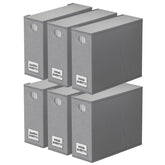 SpaceAid gray six-pack sheet organizers shown from the front for a tidy linen closet