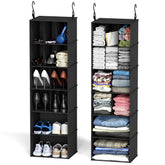 SpaceAid hanging closet organizer with 24-compartment layout for shoes and clothing