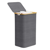 SpaceAid laundry hamper with lid showing 110L capacity for organized laundry.