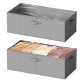 SpaceAid under-bed storage bin with a closed gray lid for seasonal linens.