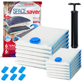 Spacesaver 12-pack vacuum bags for comforters keep bulky bedding compact and protected.
