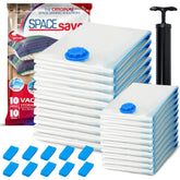 Spacesaver 20 pack vacuum bags protect comforters with space-saving compression.