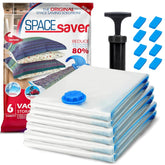 Spacesaver 6-pack vacuum storage bags for space-saving bedding organization