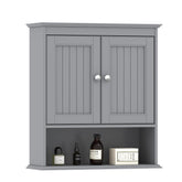 Spirich bathroom wall cabinet over toilet in gray for organized bathroom storage.