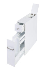 Spirich Slim Bathroom Cabinet front view with white finish for compact storage