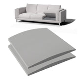 Spongiduits cushion support placed under a 20x20 inch cushion for stable seating