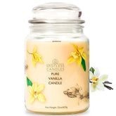 Spotless Leopard Pure Vanilla 22oz jar provides long burn for cozy evenings.