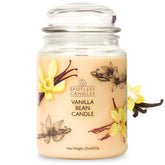 Spotless Leopard Vanilla Bean 22oz candle with wooden wick for cozy ambiance