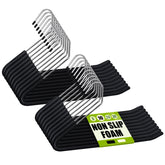 Spring Fever open-ended non-slip sponge pants hanger with chrome finish keeps garments secure.