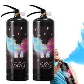 SRG blue gender reveal extinguisher spray bursts for a dramatic moment.