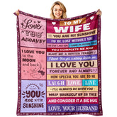Sruemiul To My Wife blanket with romantic message for anniversaries