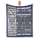 Sruemiul retirement blanket 50x60 on couch, cozy warmth for relaxation.