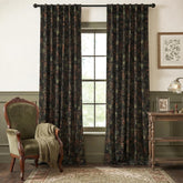 StangH Black Velvet Curtains with rose print, 84 inch, soft light blocking for bedrooms.