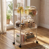 STARLATTA 3-Tier Cart side view shows compact, space-saving design ideal for narrow gaps.