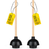 SteadMax heavy-duty toilet plunger with wood handle and 22-inch reach for tough blockages.