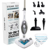 Steam & Go tile cleaning: the steam mop lifts grime for a chemical-free shine.
