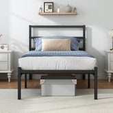 Steel Verve twin bed headboard shows sturdy construction for durable support.