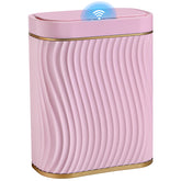 steo spce bathroom trash can with auto lid demonstrates touchless operation for hygienic use.