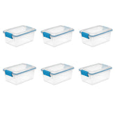 Sterilite gasket box with a latching lid keeps contents secure and dust-free.