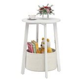 sthmec round end table white, top-view highlighting compact design for small spaces.