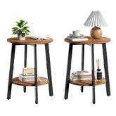 sthmec side table set of two, round-end design, ideal for compact living areas.
