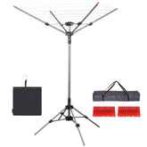 STO STO portable umbrella clothesline assembled view shows quick outdoor drying setup.