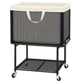 STO STO rolling hamper front view for easy mobility and laundry transport