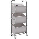 Storage Maniac 120L vertical 3-tier hamper maximizes small-space laundry storage.